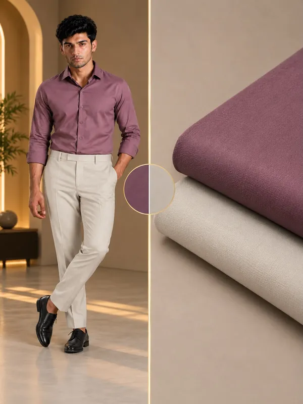 Dusty_Onion_And__Light_Beige_Plain_Heavy_Fabric_Shirt_&_Pant_Fabric