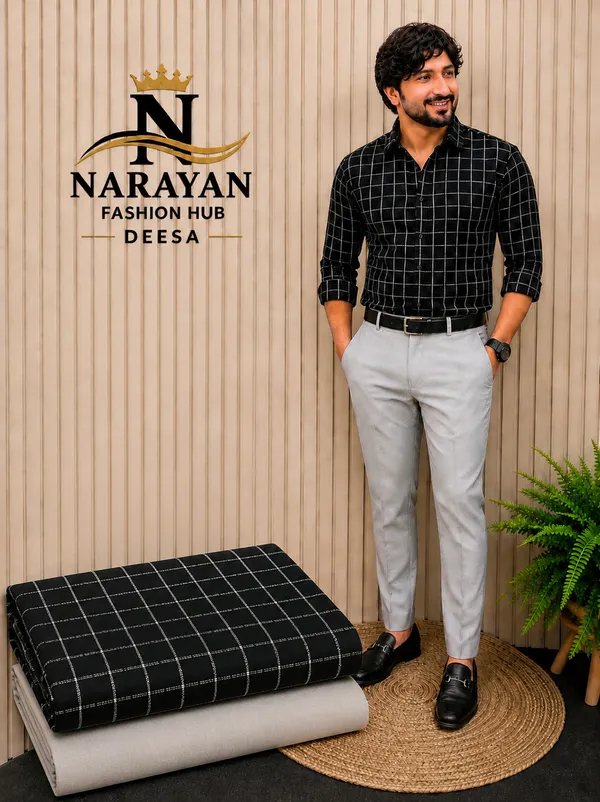 Armani_lachka_Checks_Shirt_With_Tr_Lycra_Pent