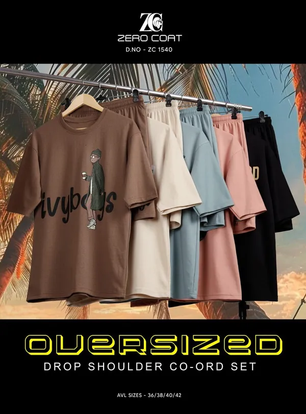 Men's_Casual_Style_Cotton_Blend_Solid_Co-Ord_Sets