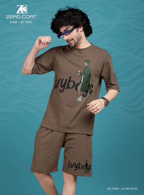 Men's_Casual_Style_Cotton_Blend_Solid_Co-Ord_Sets