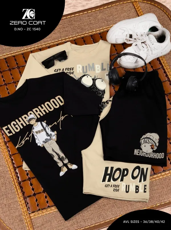 Men's_Casual_Style_Cotton_Blend_Solid_Co-Ord_Sets