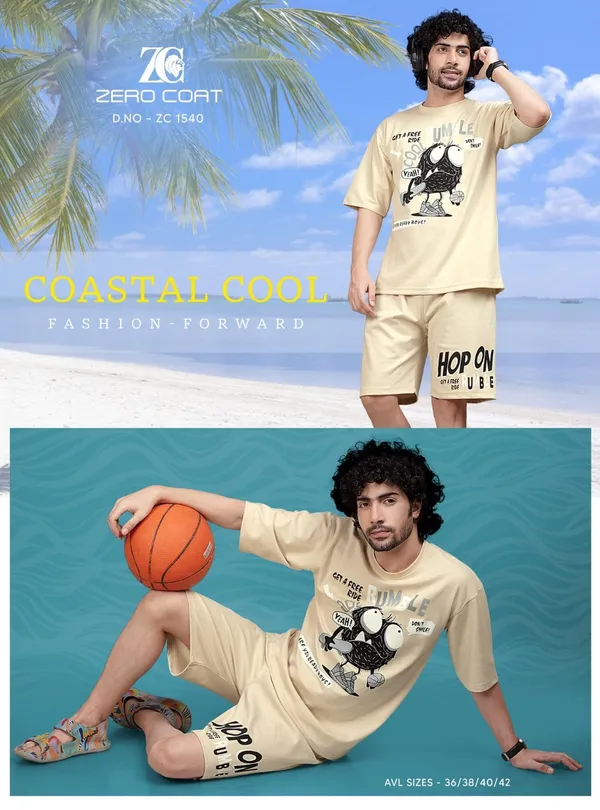 Men's_Casual_Style_Cotton_Blend_Solid_Co-Ord_Sets