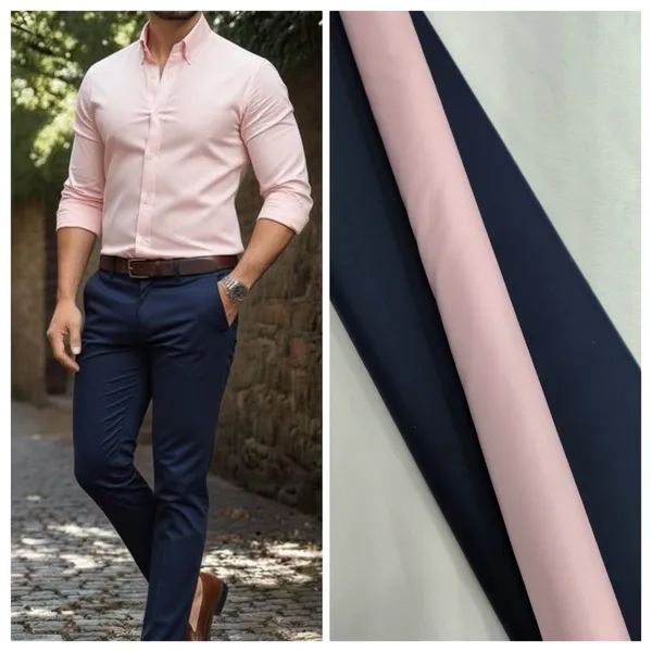 Light_Pink_And_Navy_Heavy_Fabric_Shirt_&_Pant_Fabric