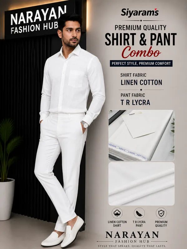 Siyaram's_White_&_White_Cotton_Linen_Shirt_&_Trouser_Fabric_Combo