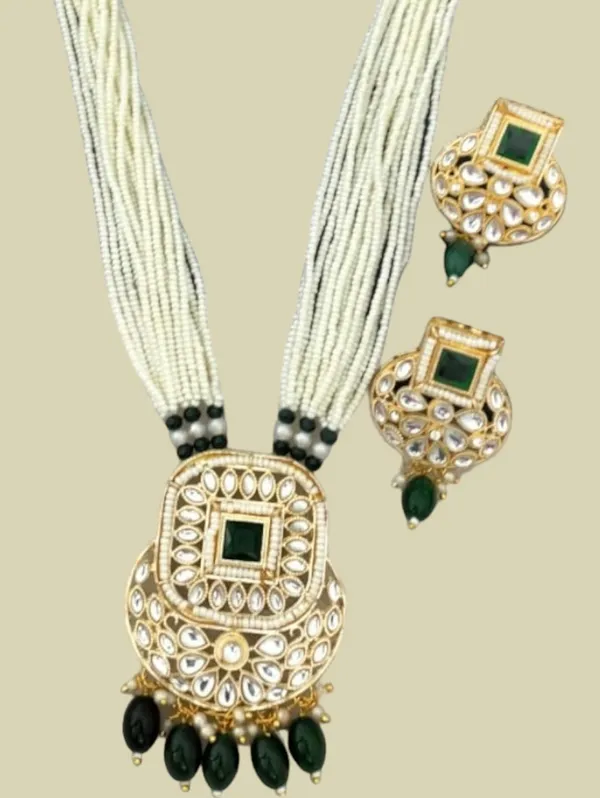 Trendy_Pearl_Green_Long_Necklace_Set
