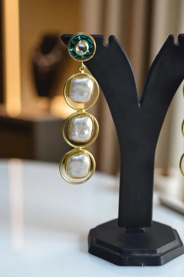 Designer_Long_Pearl_Earring_Set