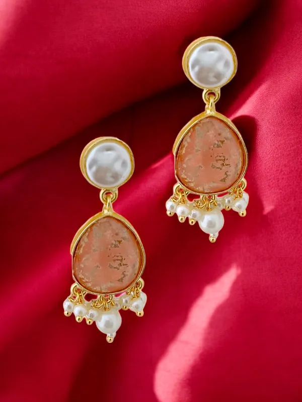 Designer_Peach_Stone_Earring