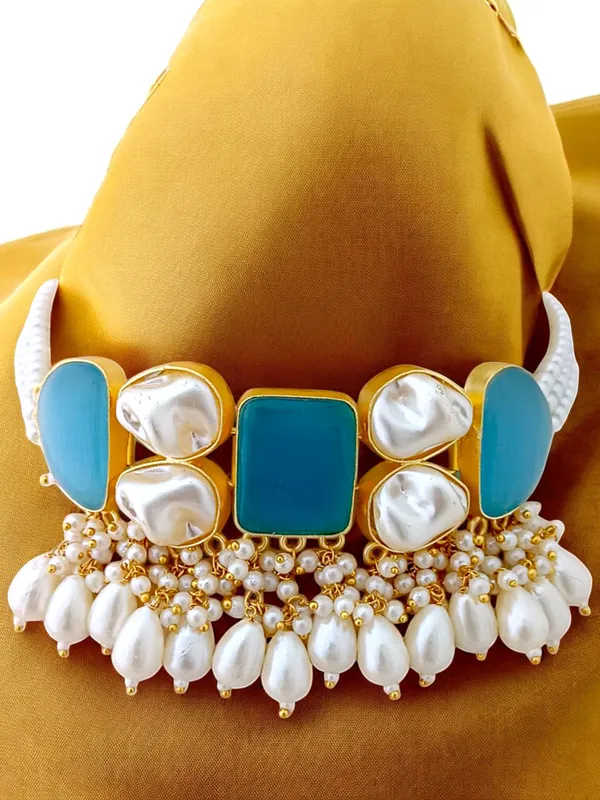 Latest_Premium_Designer_Pearl_Choker_Necklace_Set_with_Earring