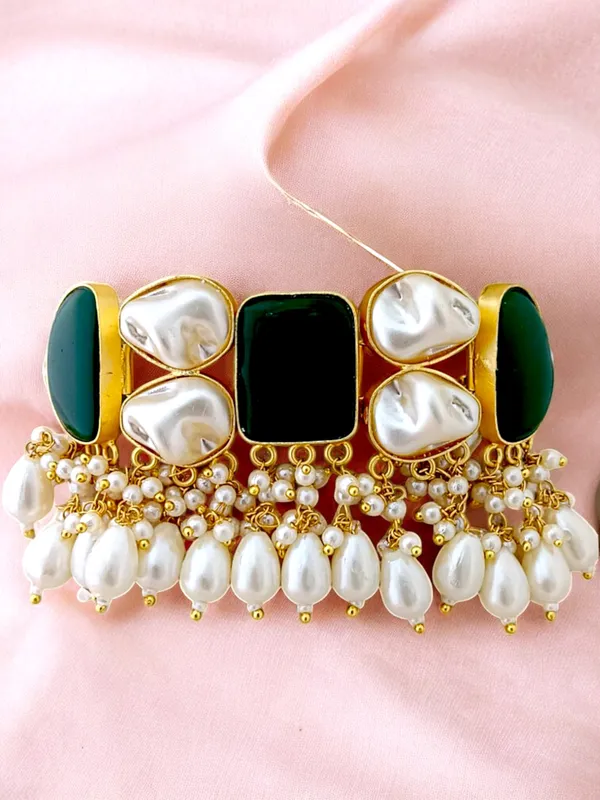 Latest_Premium_Designer_Pearl_Choker_Necklace_Set_with_Earring