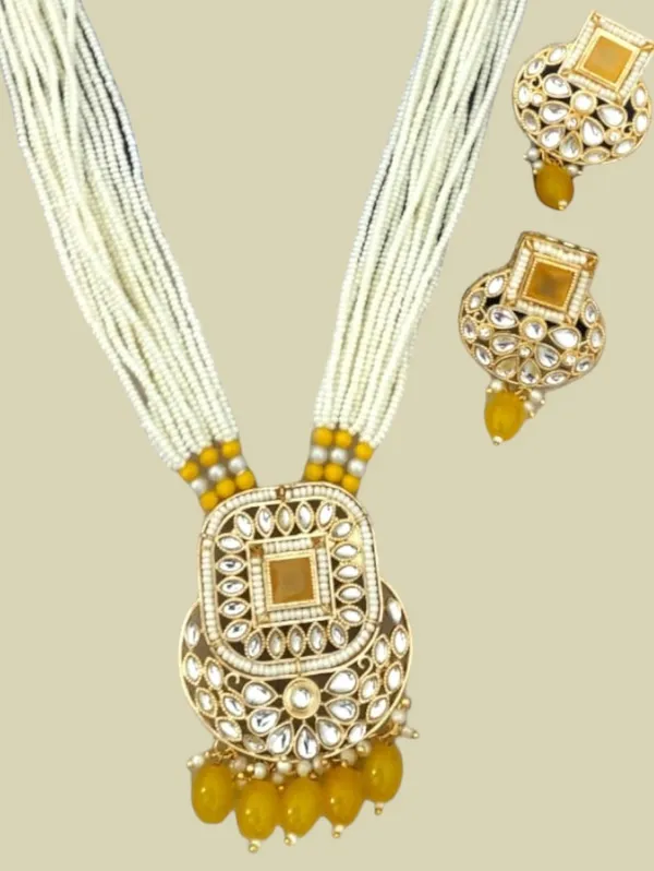 Trendy_Pearl_Yellow_Long_Necklace_Set