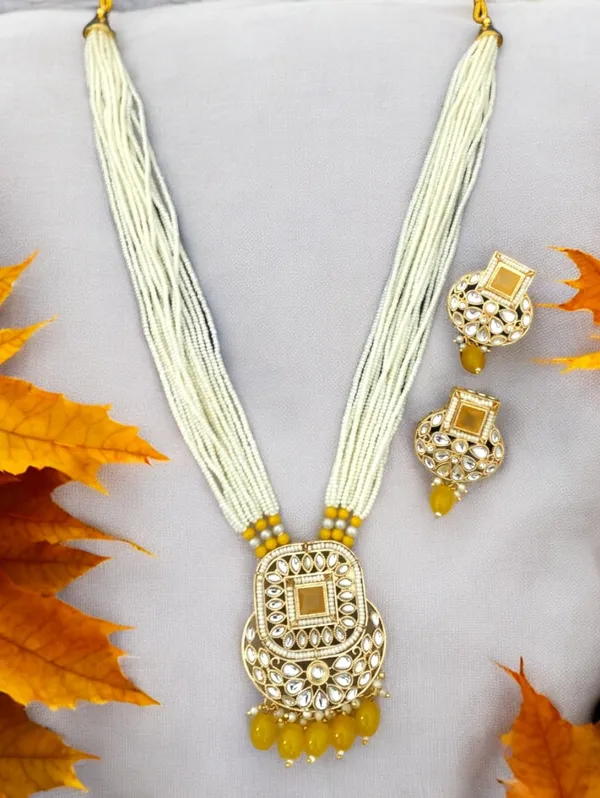 Trendy_Pearl_Yellow_Long_Necklace_Set