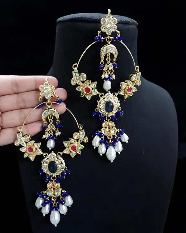 Premium_Bridal_Royal_Blue_Earring_with_Stone