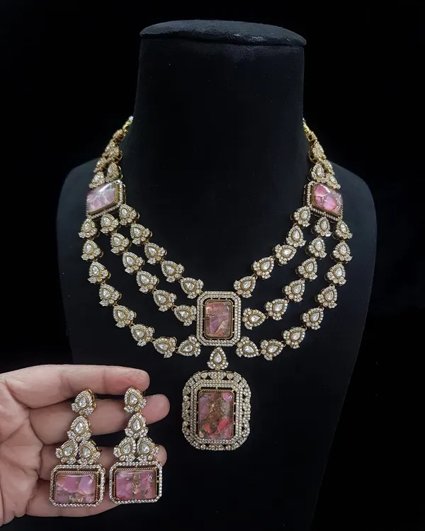 Premium_Quality_Pink_Stone_Necklace_Set_with_Earring
