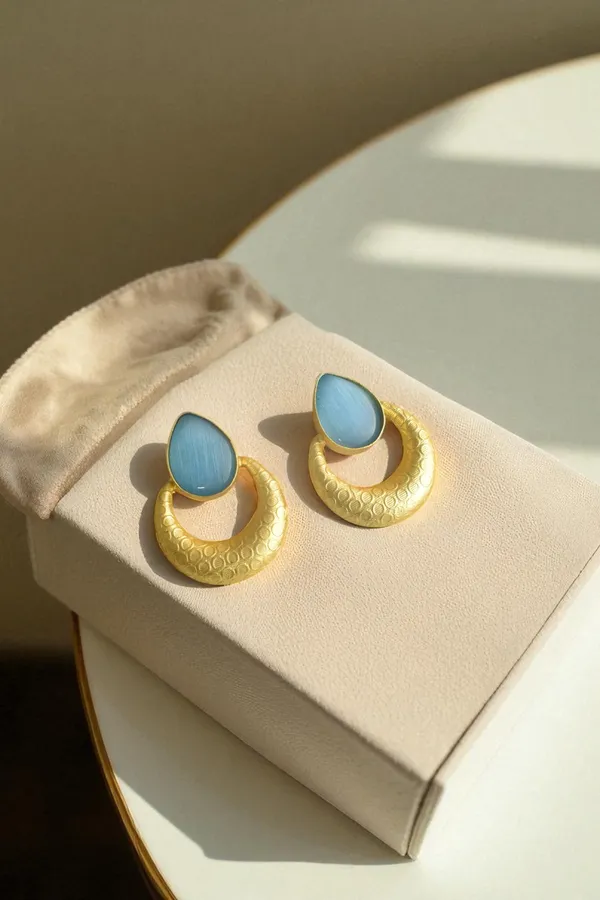 Premium_Teal_Sky_Stone_Based_Earring