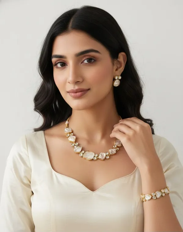 Stylish_Beautiful_Brass_Stone_Nacklace_With_Earring_And_Bracelet