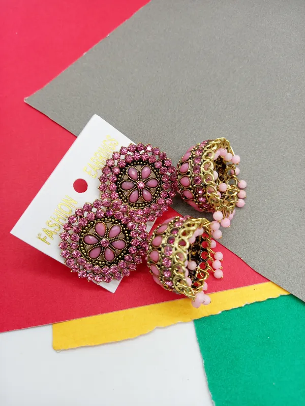 Stylish_Pink__Jhumki_For_Girls_And_Women