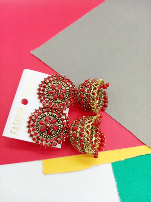 Stylish_Red_Jhumki_For_Girls_And_Women