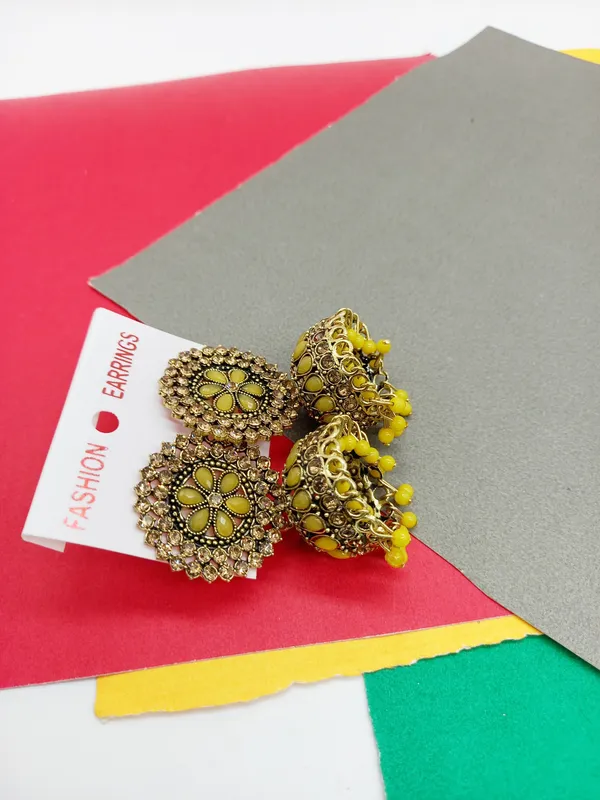 Stylish_Yellow_Jhumki_For_Girls_And_Women