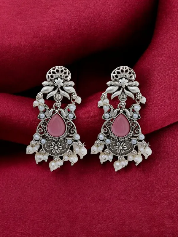 Trendy_Beautiful_Brass_Stone_Earring