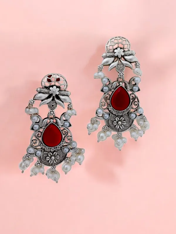 Trendy_Beautiful_Brass_Stone_Earring