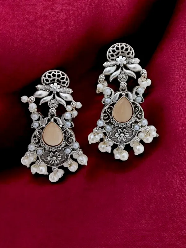 Trendy_Beautiful_Brass_Stone_Earring