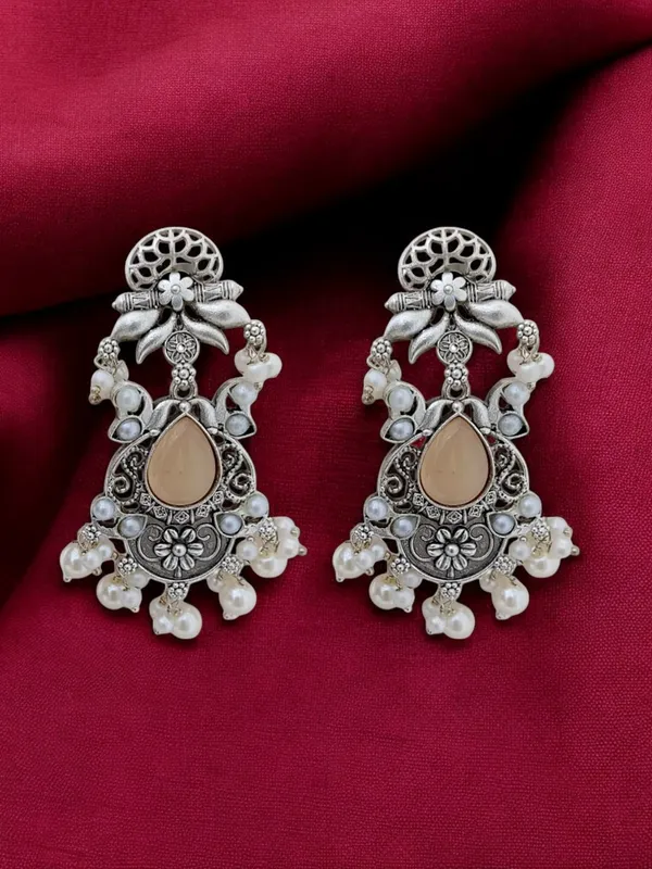Trendy_Beautiful_Brass_Stone_Earring
