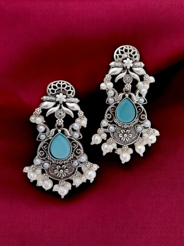 Trendy_Beautiful_Brass_Stone_Earring