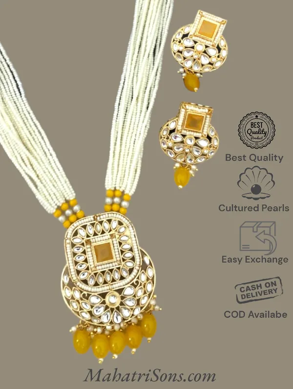 Trendy_Pearl_Yellow_Long_Necklace_Set