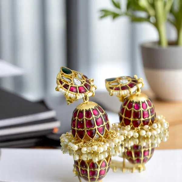Trendy_Premium_Hand_Made_Meena_Kari_Jhumki_Earring_for_Marriage_Season