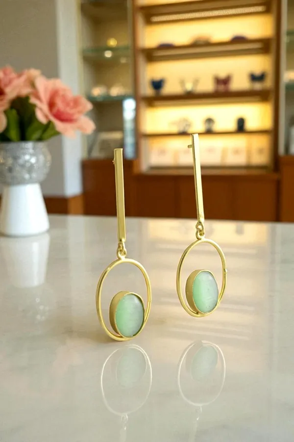 Trendy_Premium_Mint_Green_Stone_Based_Earring_for_Her