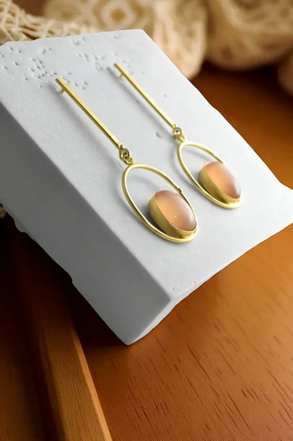 Trendy_Premium_Peach_Stone_Based_Earring_for_Her