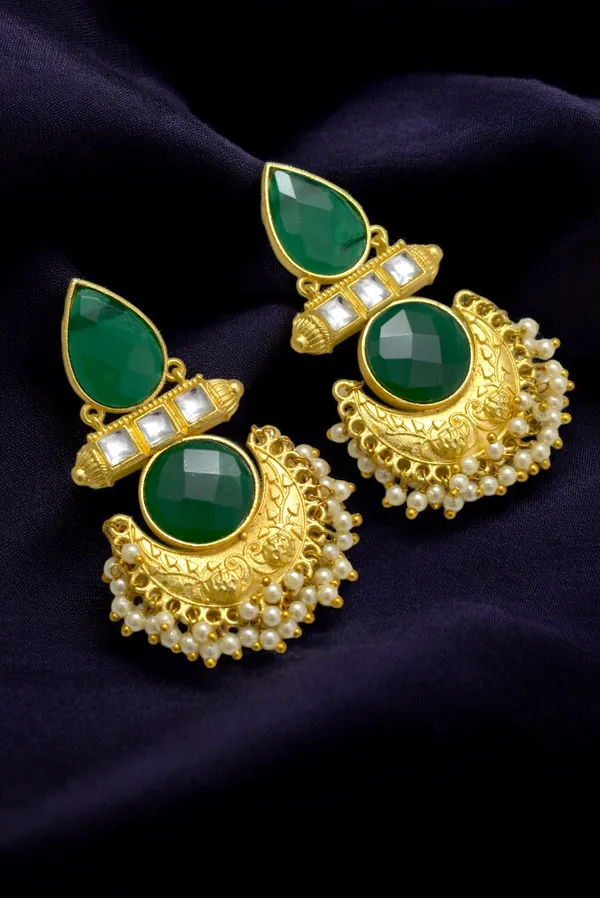 Unique_Green_and_Golden_Earrings