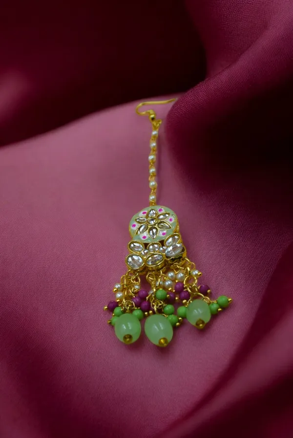 Quality_Mint_Choker_Necklace_Set_with_Maang_Tikka