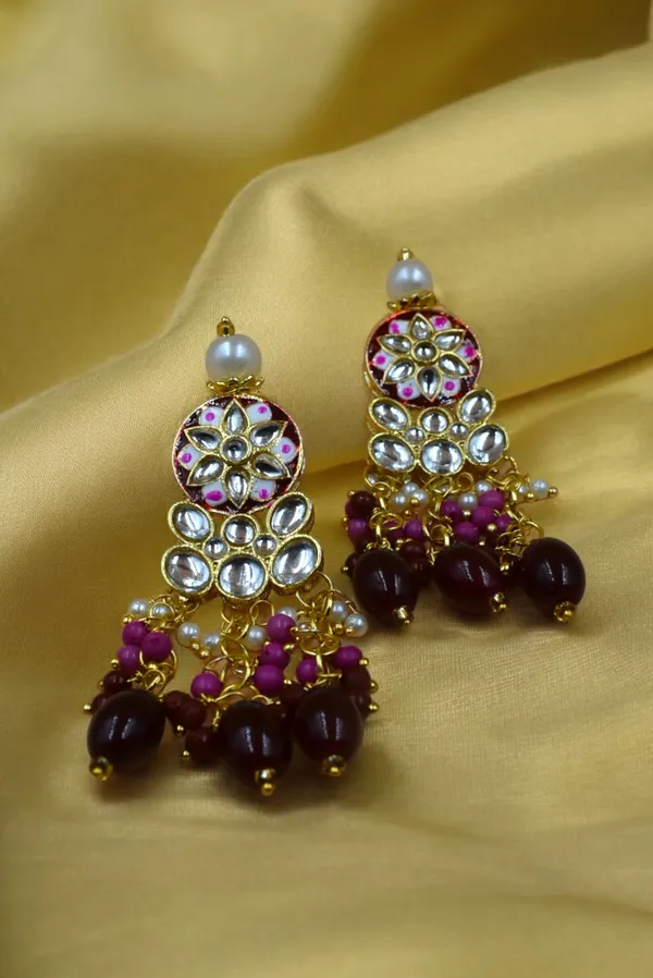Mahroon_Dark_Red_Choker_Necklace_Set_and_Earrings