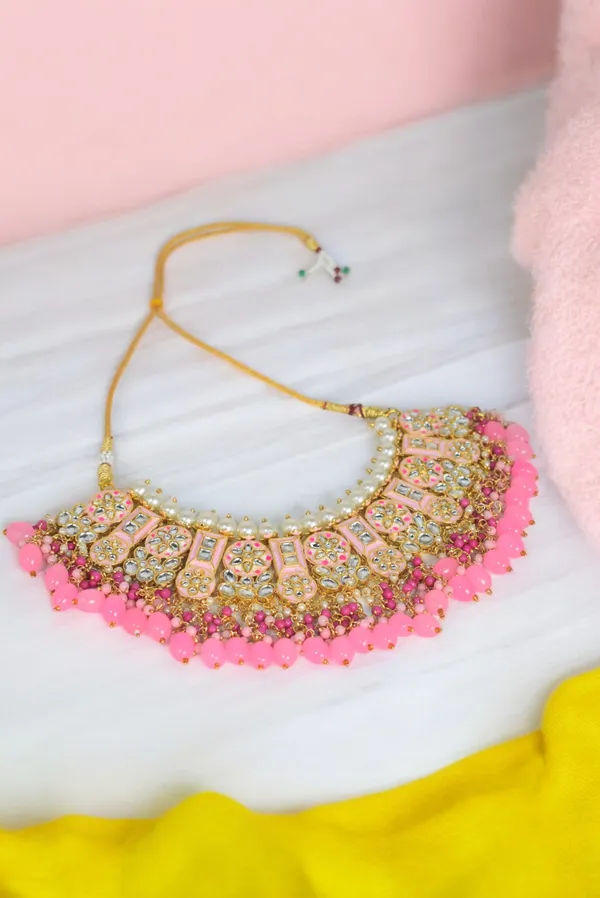 Baby_Pink_Choker_Necklace_Set_and_Earrings