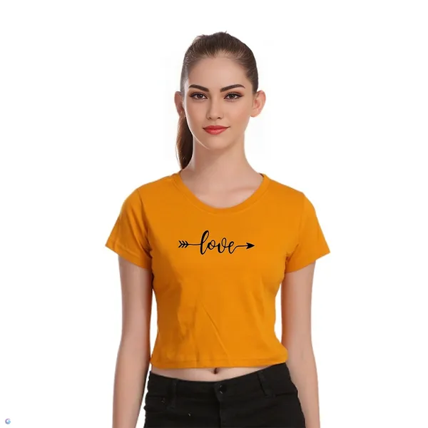 Tees_World_Love_Graphic_Printed_Crop_Top_For_Women_|_Mustard_Yellow_|100%_Cotton