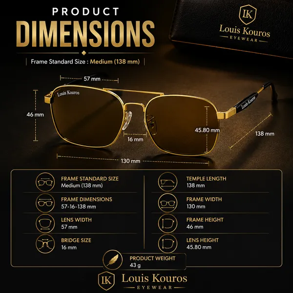 LOUIS_KOUROS__Brown_Mirrored,_UV_Protection,_Night_Vision,_Toughened_Glass_Lens,_UV_Protection,_Riding_Glasses_Retro_Square,_Wayfarer_Sunglasses_(57)__(For_Men_&_Women,_Brown)