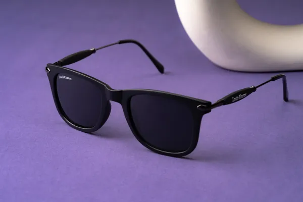 LOUIS_KOUROS__Black_Buloster_Mirrored,_UV_Protection,_Night_Vision,_Toughened_Glass_Lens,_UV_Protection,_Riding_Glasses,_Retro_Square,_Wayfarer_Sunglasses_(52)__(For_Men_&_Women,_Black)