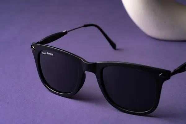 LOUIS_KOUROS__Black_Buloster_Mirrored,_UV_Protection,_Night_Vision,_Toughened_Glass_Lens,_UV_Protection,_Riding_Glasses,_Retro_Square,_Wayfarer_Sunglasses_(52)__(For_Men_&_Women,_Black)