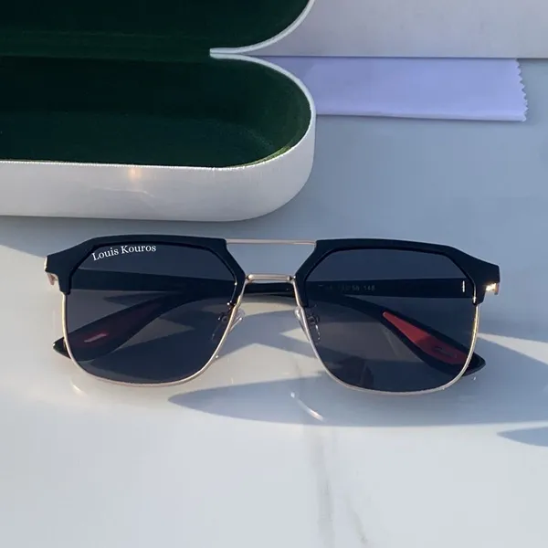 LOUIS_KOUROS__Black_Milano_Polarized_Lens,_UV_Protection,_Night_Vision,_Rectangular,_Square,_Retro_Square,_Wayfarer_Sunglasses_(55)__(For_Men_&_Women,_Black)