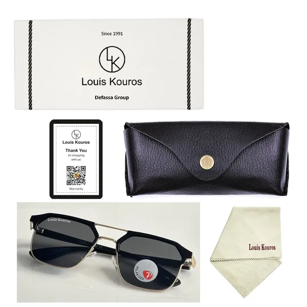 LOUIS_KOUROS__Black_Milano_Polarized_Lens,_UV_Protection,_Night_Vision,_Rectangular,_Square,_Retro_Square,_Wayfarer_Sunglasses_(55)__(For_Men_&_Women,_Black)