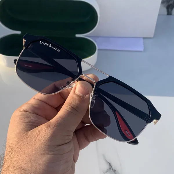 LOUIS_KOUROS__Black_Milano_Polarized_Lens,_UV_Protection,_Night_Vision,_Rectangular,_Square,_Retro_Square,_Wayfarer_Sunglasses_(55)__(For_Men_&_Women,_Black)