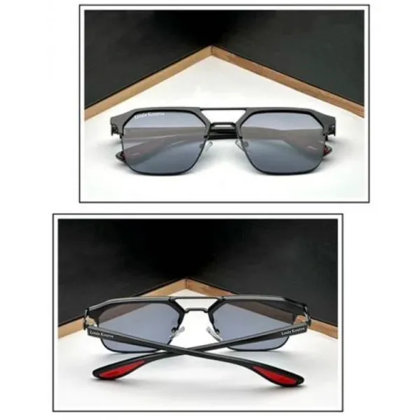 LOUIS_KOUROS__Black_Milano_Polarized_Lens,_UV_Protection,_Night_Vision,_Rectangular,_Square,_Retro_Square,_Wayfarer_Sunglasses_(55)__(For_Men_&_Women,_Black)