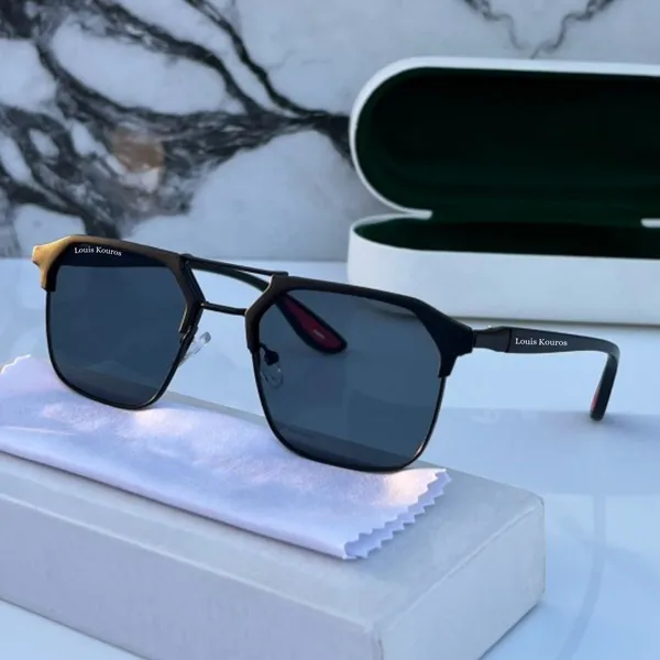 LOUIS_KOUROS__Black_Milano_Polarized_Lens,_UV_Protection,_Night_Vision,_Rectangular,_Square,_Retro_Square,_Wayfarer_Sunglasses_(55)__(For_Men_&_Women,_Black)