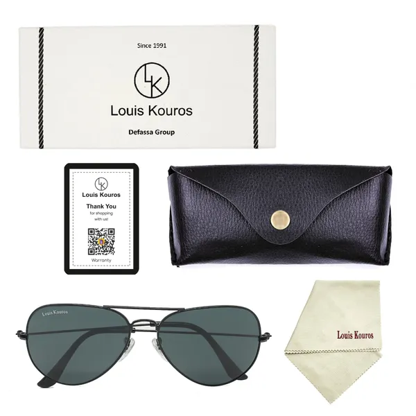 LOUIS_KOUROS__Black_Armstoner_Mirrored(Glass),_UV_Protection,_Toughened_Glass_Lens,_UV_Protection,_Night_Vision,_Aviator_Sunglasses_(62)__(For_Men_&_Women,_Black)