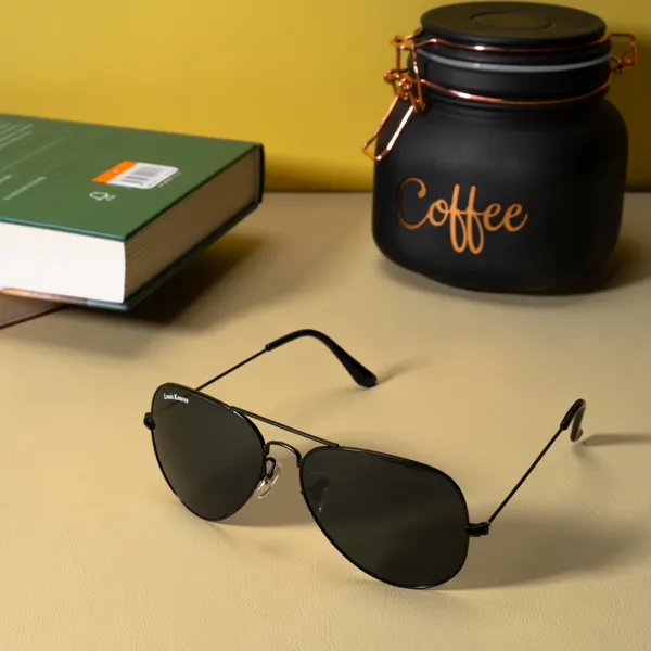 LOUIS_KOUROS__Black_Armstoner_Mirrored(Glass),_UV_Protection,_Toughened_Glass_Lens,_UV_Protection,_Night_Vision,_Aviator_Sunglasses_(62)__(For_Men_&_Women,_Black)