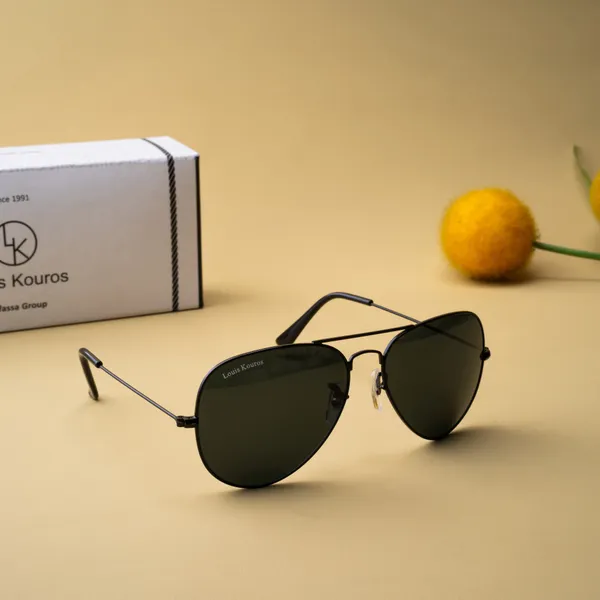 LOUIS_KOUROS__Black_Armstoner_Mirrored(Glass),_UV_Protection,_Toughened_Glass_Lens,_UV_Protection,_Night_Vision,_Aviator_Sunglasses_(62)__(For_Men_&_Women,_Black)