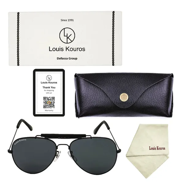 LOUIS_KOUROS_Black_Novaper_Mirrored(Glass),_UV_Protection,_Toughened_Glass_Lens,_UV_Protection,_Night_Vision,_Aviator_Sunglasses_(62)__(For_Men_&_Women,_Black)