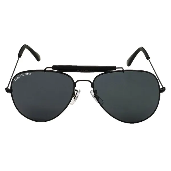LOUIS_KOUROS_Black_Novaper_Mirrored(Glass),_UV_Protection,_Toughened_Glass_Lens,_UV_Protection,_Night_Vision,_Aviator_Sunglasses_(62)__(For_Men_&_Women,_Black)
