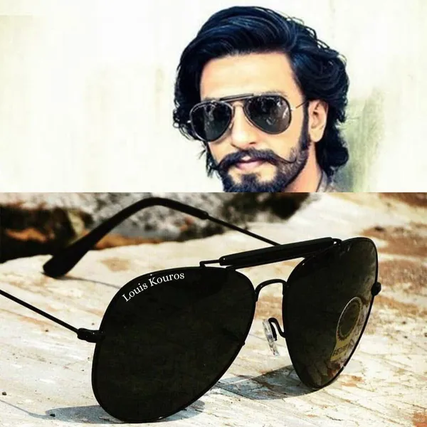 LOUIS_KOUROS_Black_Novaper_Mirrored(Glass),_UV_Protection,_Toughened_Glass_Lens,_UV_Protection,_Night_Vision,_Aviator_Sunglasses_(62)__(For_Men_&_Women,_Black)